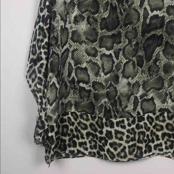 Michael Kors Sheer Snakeskin Leopard Top (S/M) - Picture 2 of 6